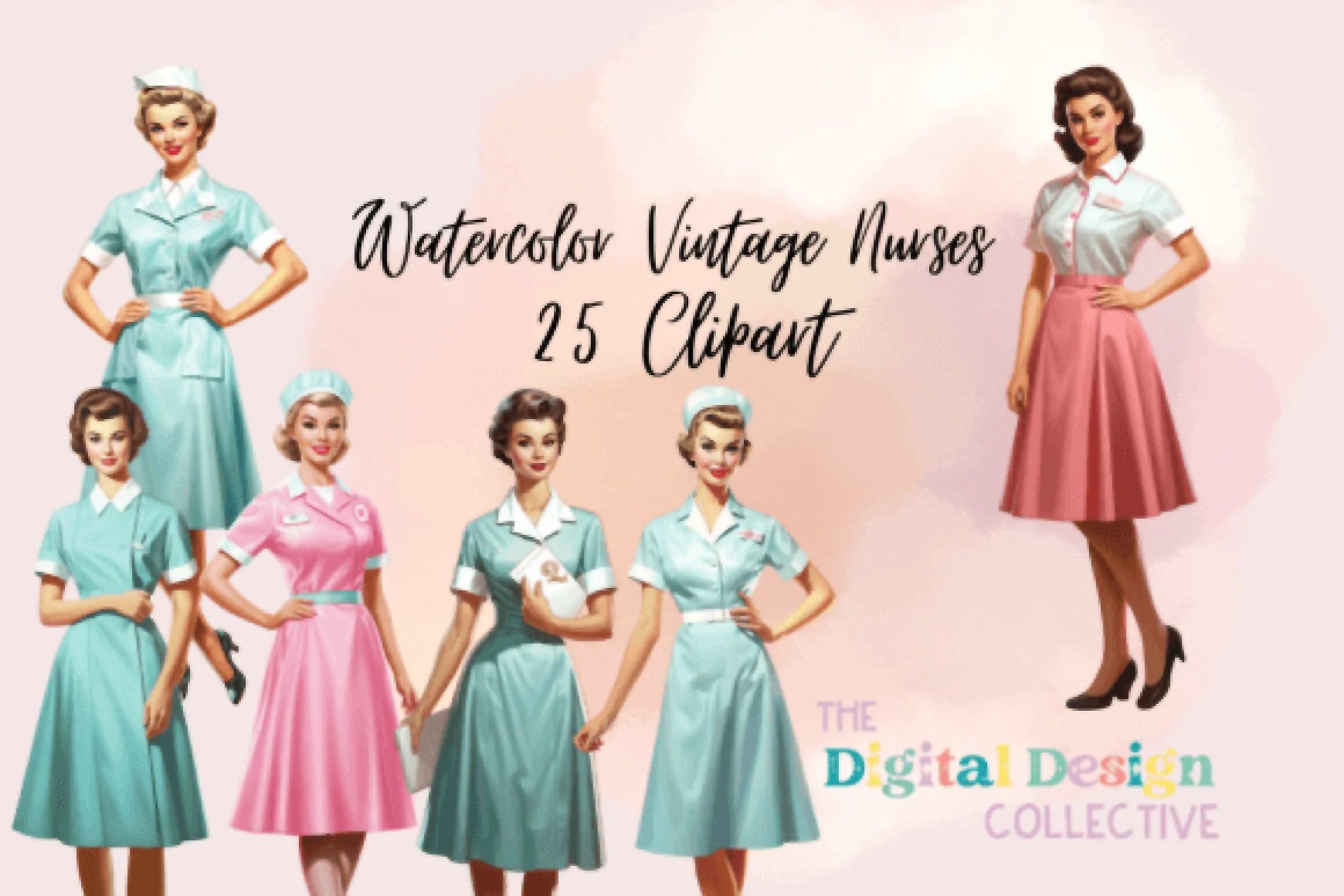 Vintage Nurses Clipart Bundle - CraftNest - Digital Crafting and Art
