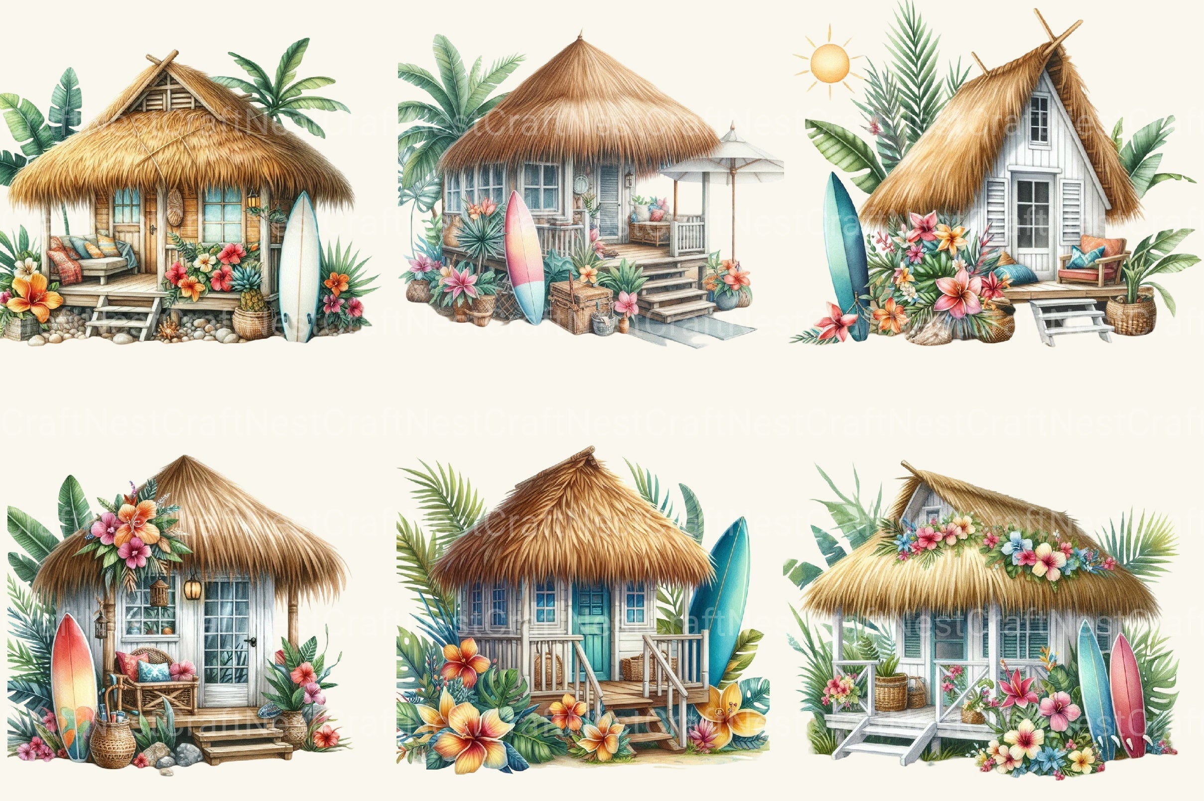 Beach House Clipart Bundle