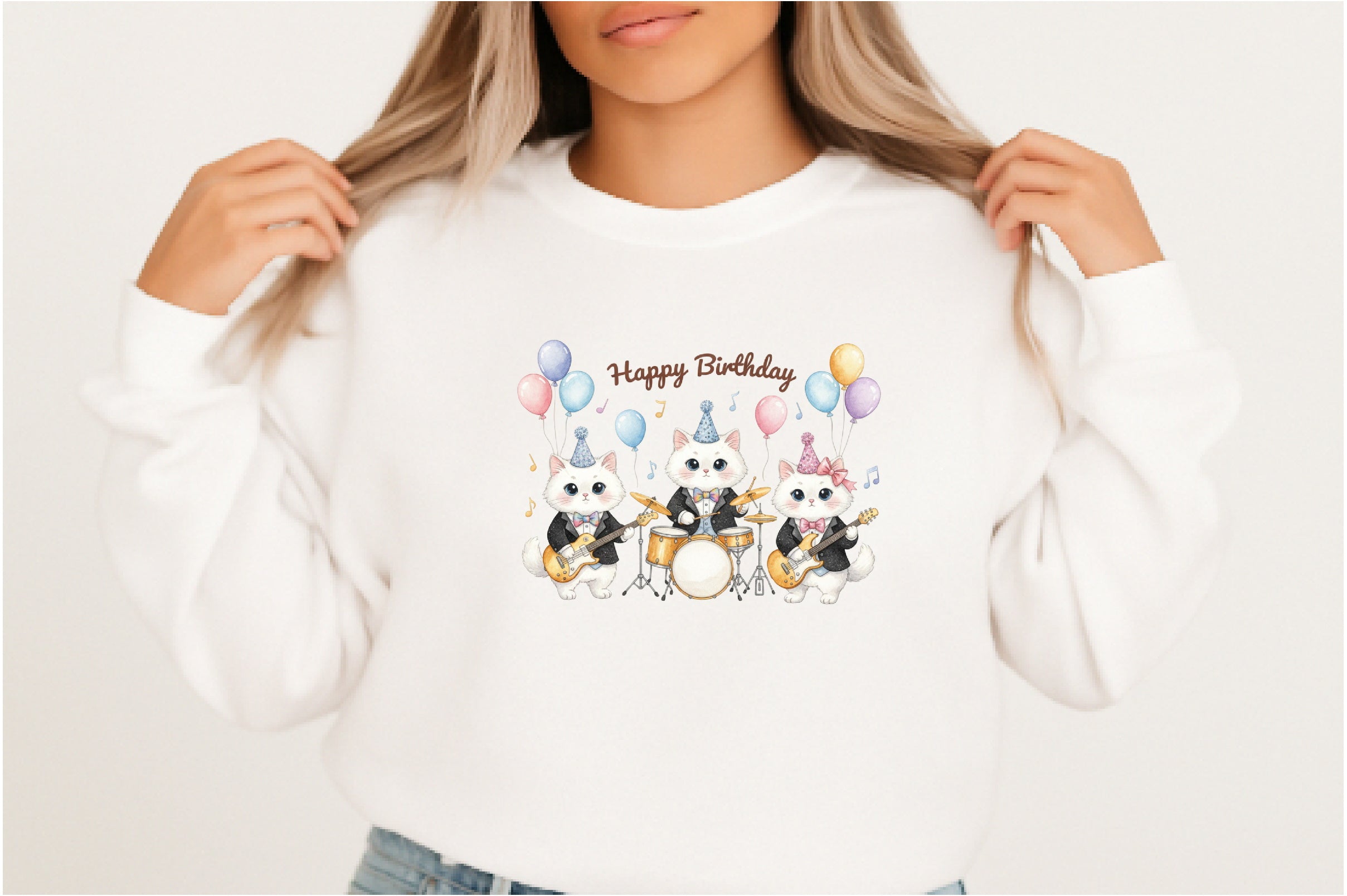 Birthday Cat Band Clipart Bundle