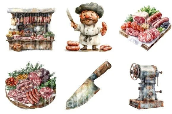 Butcher Clipart Bundle - CraftNest - Digital Crafting and Art