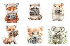 Cute Animals Photographer Clipart Bundle 5675 - CraftNest - Digital Crafting and Art