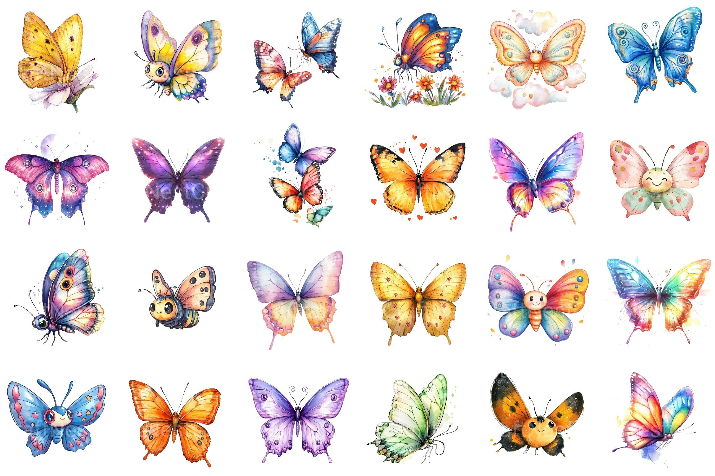 Cute Butterfly Clipart Bundle 3