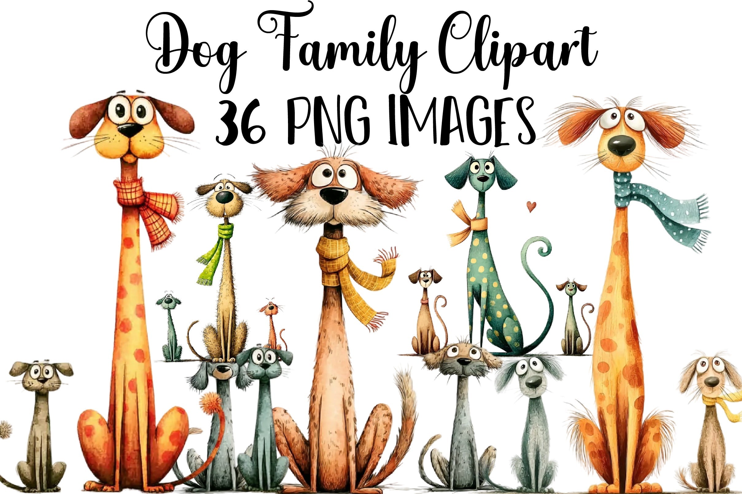 Dog Family Clipart Bundle