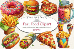 Fast Food Clipart Bundle - CraftNest - Digital Crafting and Art