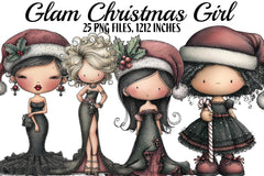 Glam Christmas Girl Clipart Bundle - CraftNest - Digital Crafting and Art