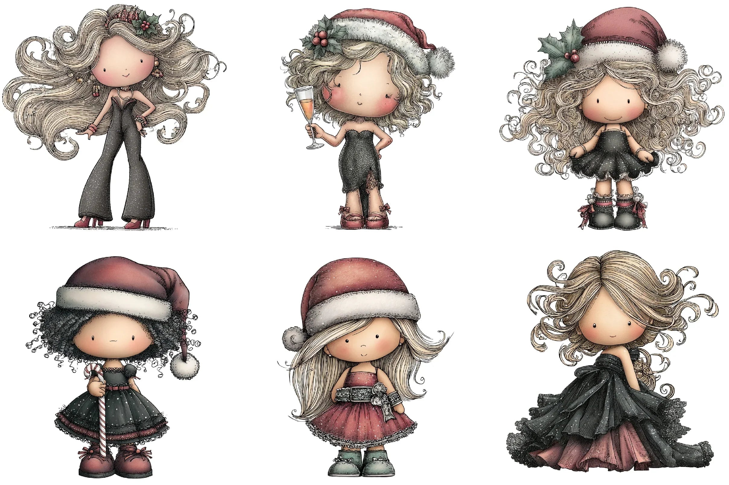 Glam Christmas Girl Clipart Bundle - CraftNest - Digital Crafting and Art