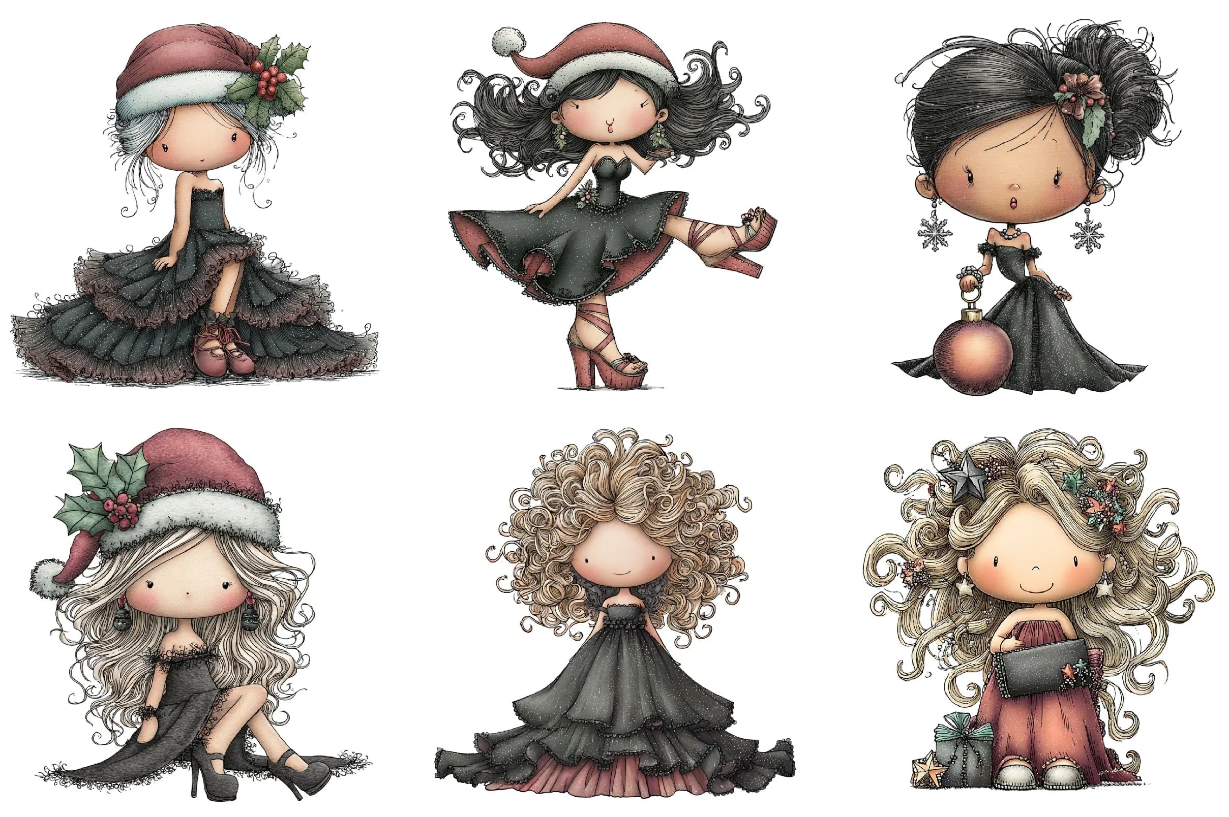 Glam Christmas Girl Clipart Bundle - CraftNest - Digital Crafting and Art