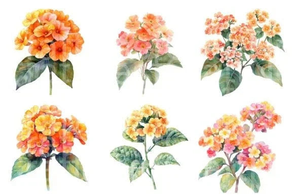 Lantana Flower Clipart Bundle 4 - CraftNest - Digital Crafting and Art