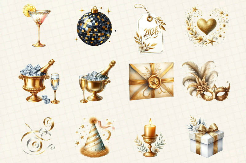 New Year Clipart Bundle - CraftNest - Digital Crafting and Art