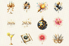 New Year Clipart Bundle - CraftNest - Digital Crafting and Art