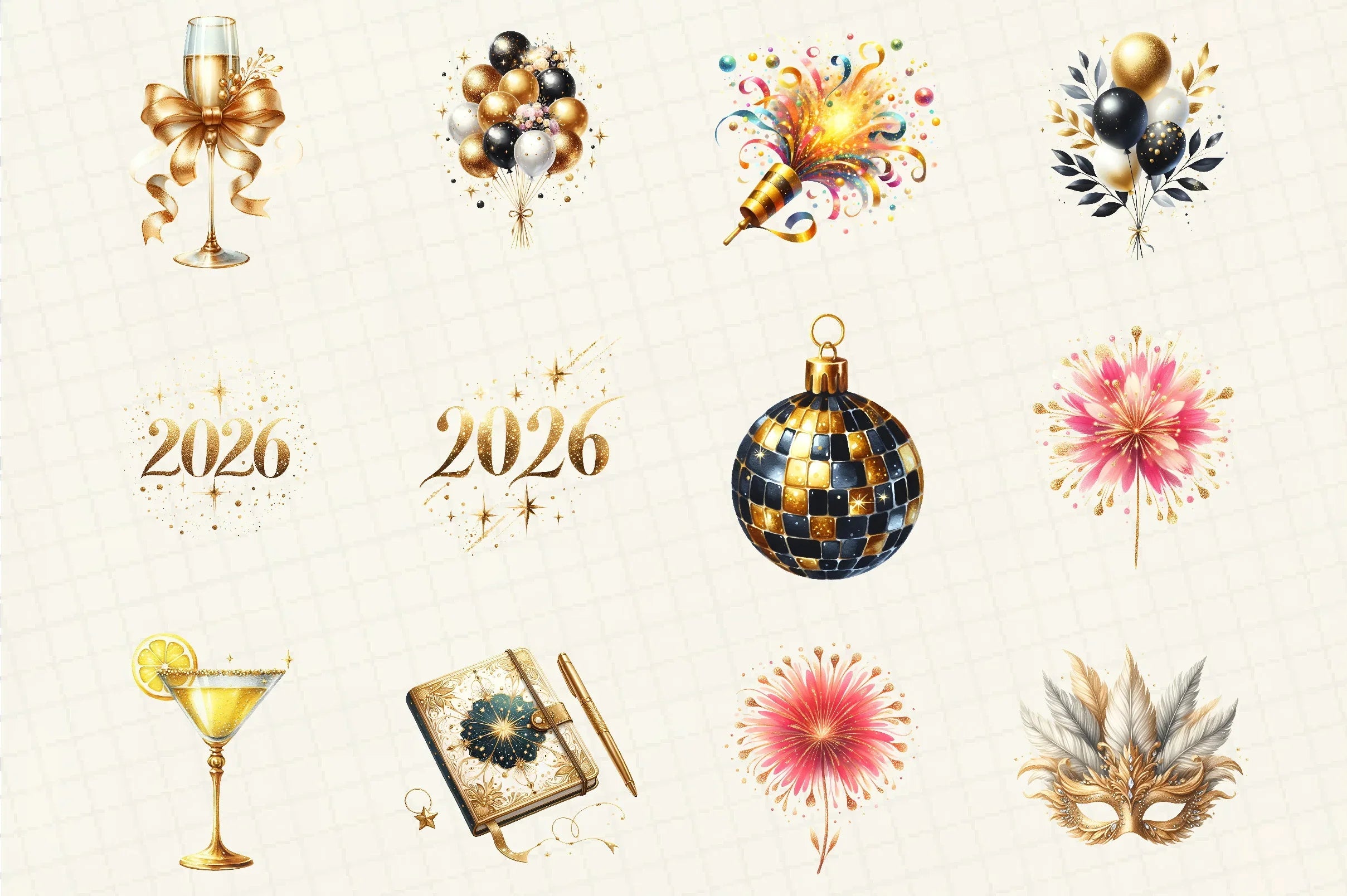 New Year Clipart Bundle - CraftNest - Digital Crafting and Art
