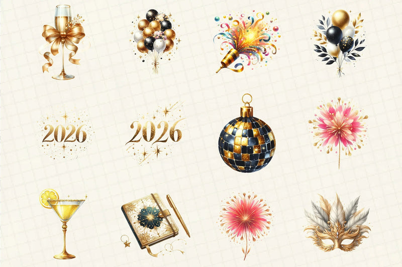 New Year Clipart Bundle - CraftNest - Digital Crafting and Art