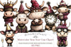 New Year Cow Clipart Bundle