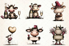 New Year Cow Clipart Bundle - CraftNest - Digital Crafting and Art