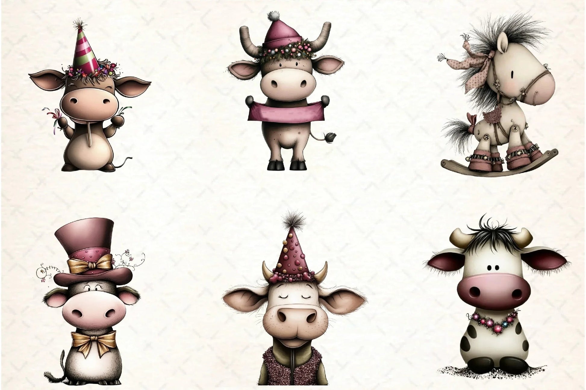 New Year Cow Clipart Bundle - CraftNest - Digital Crafting and Art
