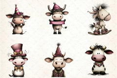 New Year Cow Clipart Bundle - CraftNest - Digital Crafting and Art