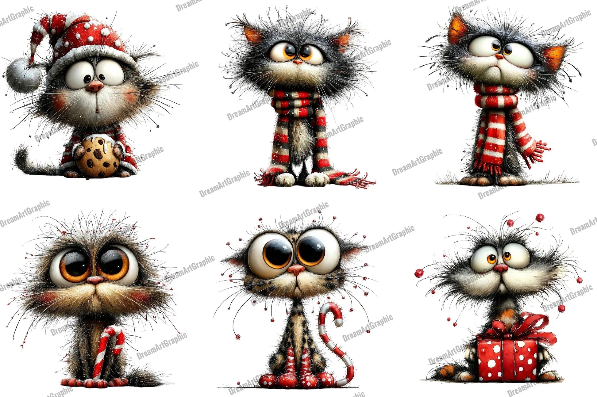 Quirky Christmas Cats Clipart Bundle - CraftNest - Digital Crafting and Art