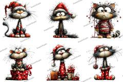 Quirky Christmas Cats Clipart Bundle - CraftNest - Digital Crafting and Art