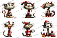 Quirky Christmas Cats Clipart Bundle - CraftNest - Digital Crafting and Art