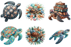 Sea Turtle Clipart Bundle - CraftNest - Digital Crafting and Art