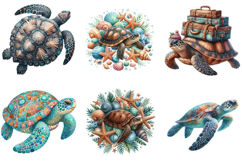 Sea Turtle Clipart Bundle - CraftNest - Digital Crafting and Art
