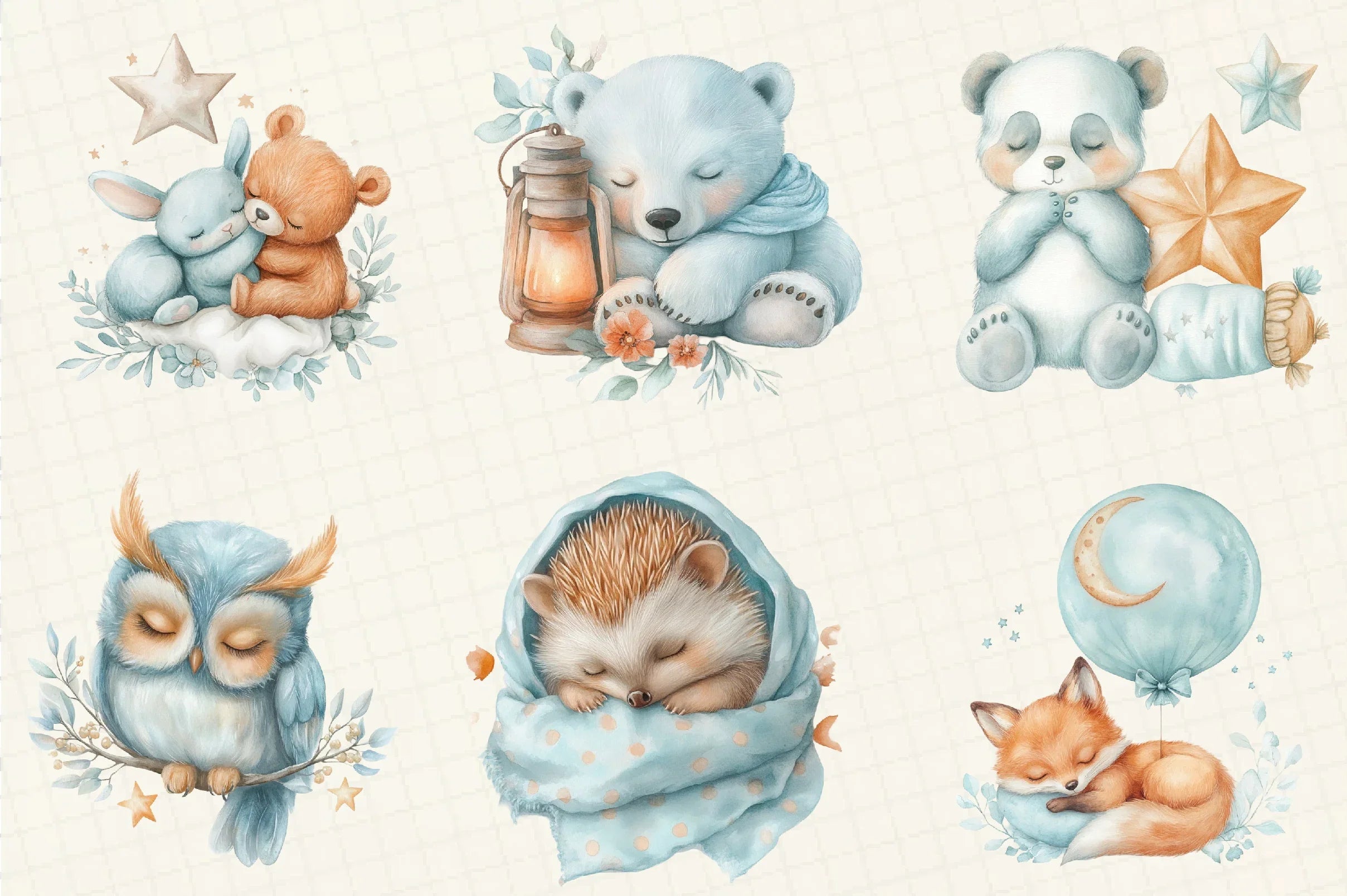 Sleepy Animals Clipart Bundle - CraftNest - Digital Crafting and Art