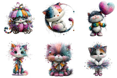 Whimsical Cat Clipart Bundle - CraftNest - Digital Crafting and Art