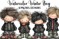 Winter Boy Clipart Bundle - CraftNest - Digital Crafting and Art