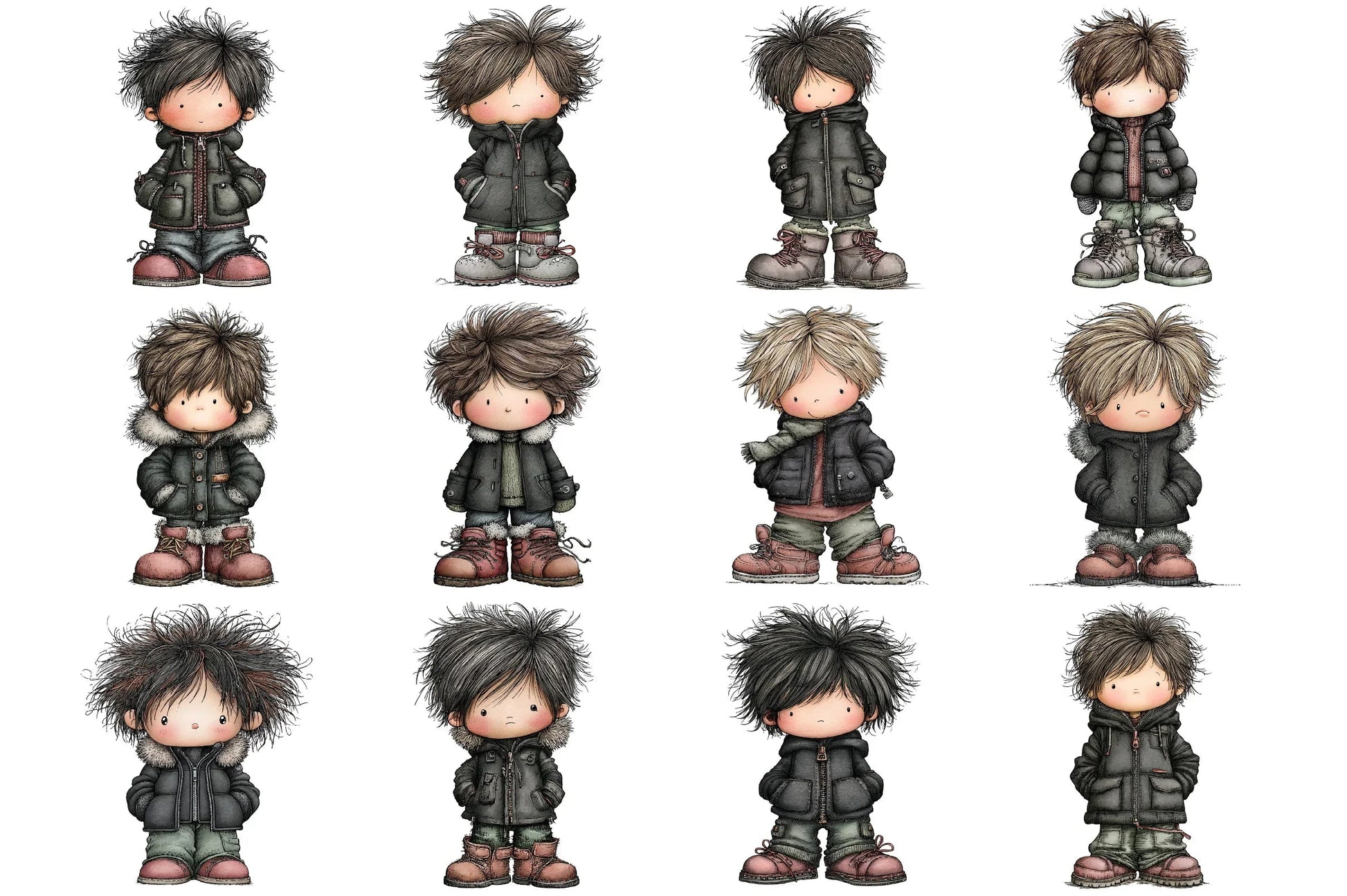 Winter Boy Clipart Bundle - CraftNest - Digital Crafting and Art
