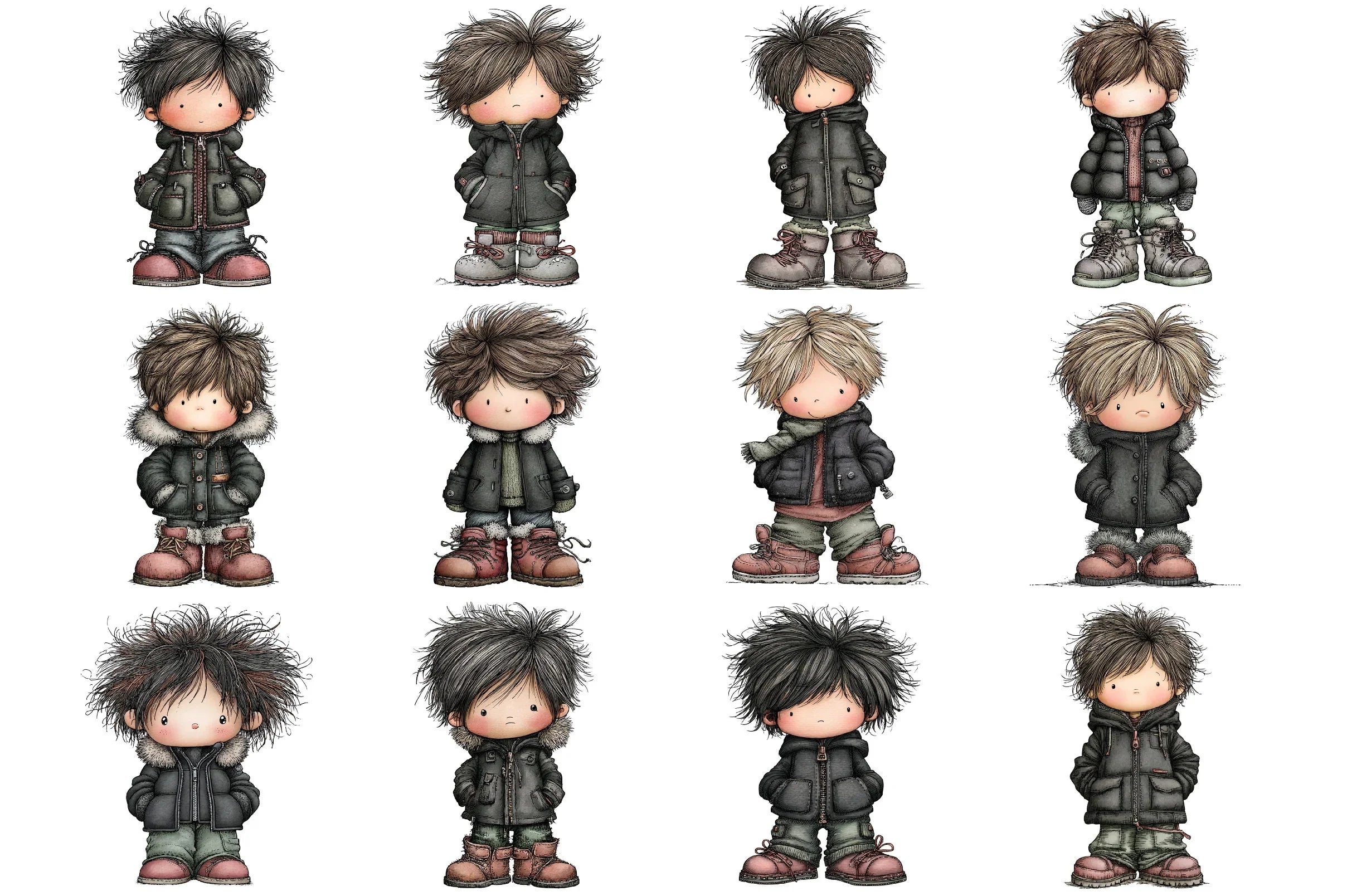 Winter Boy Clipart Bundle - CraftNest - Digital Crafting and Art
