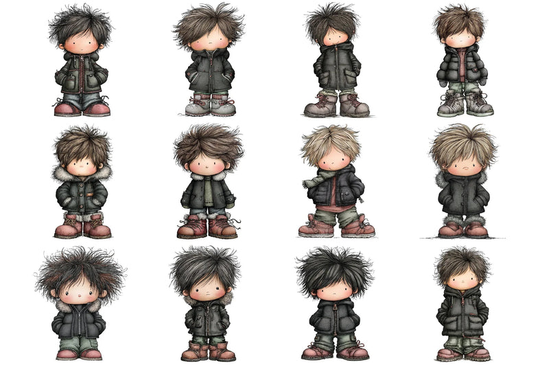 Winter Boy Clipart Bundle - CraftNest - Digital Crafting and Art