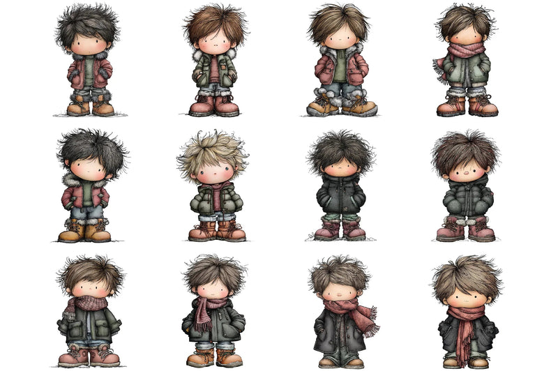 Winter Boy Clipart Bundle - CraftNest - Digital Crafting and Art
