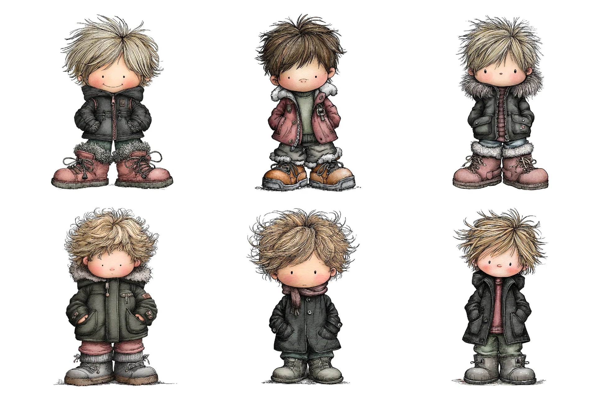 Winter Boy Clipart Bundle - CraftNest - Digital Crafting and Art