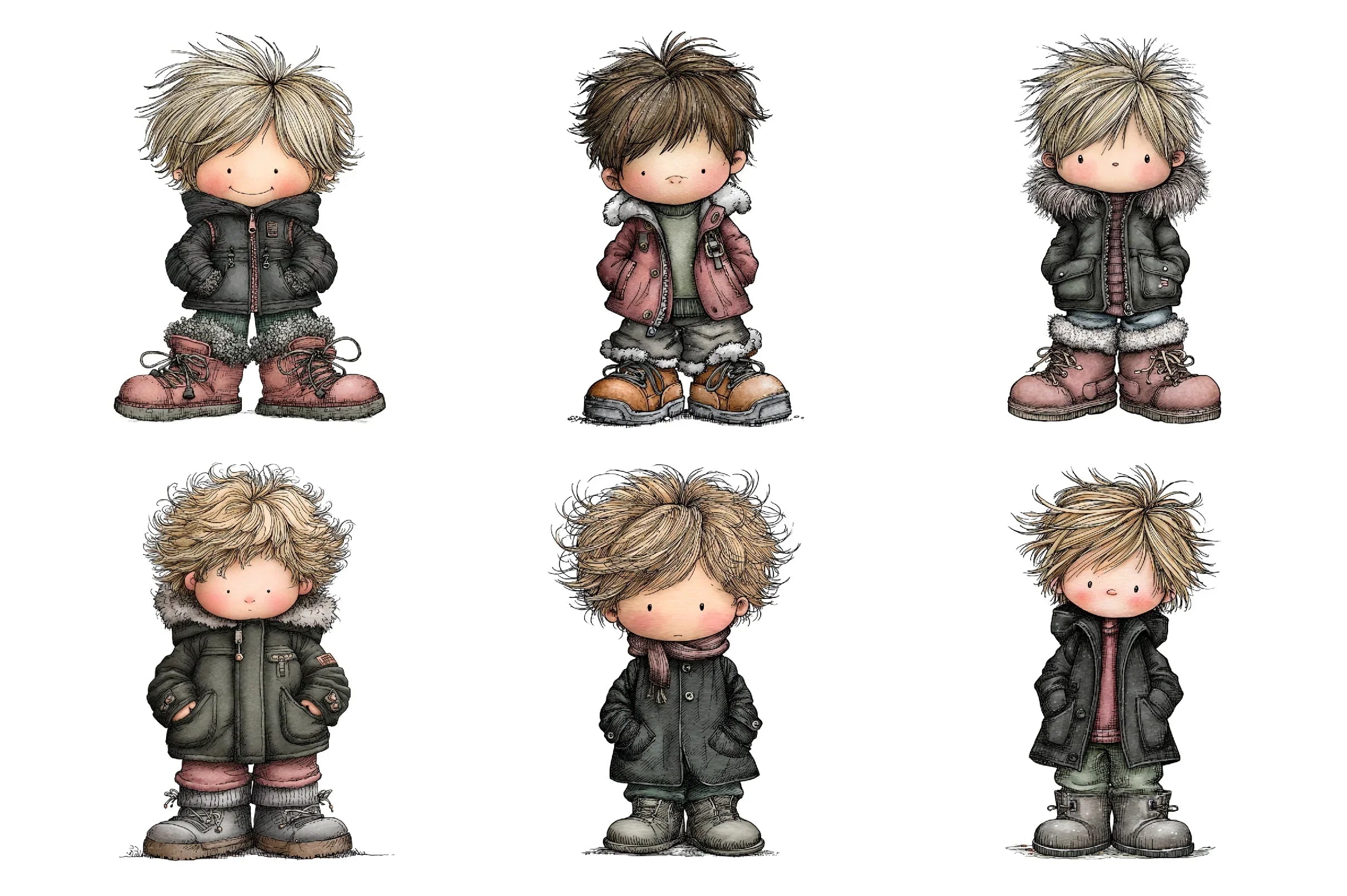 Winter Boy Clipart Bundle - CraftNest - Digital Crafting and Art