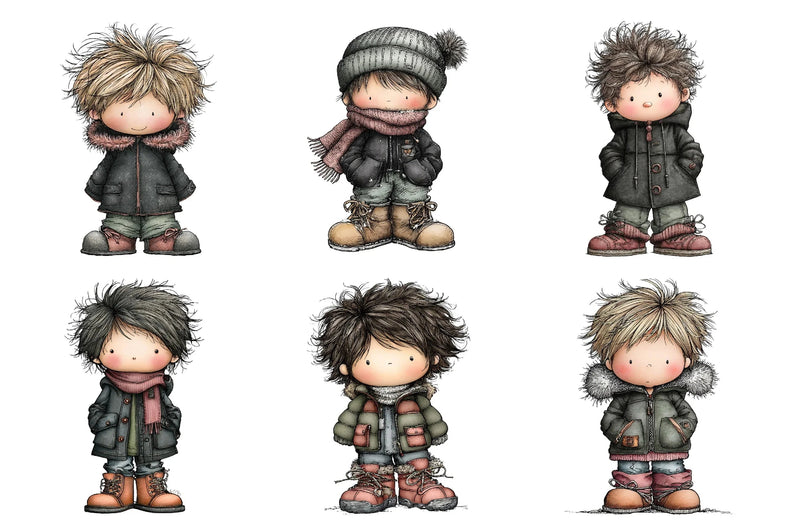 Winter Boy Clipart Bundle - CraftNest - Digital Crafting and Art