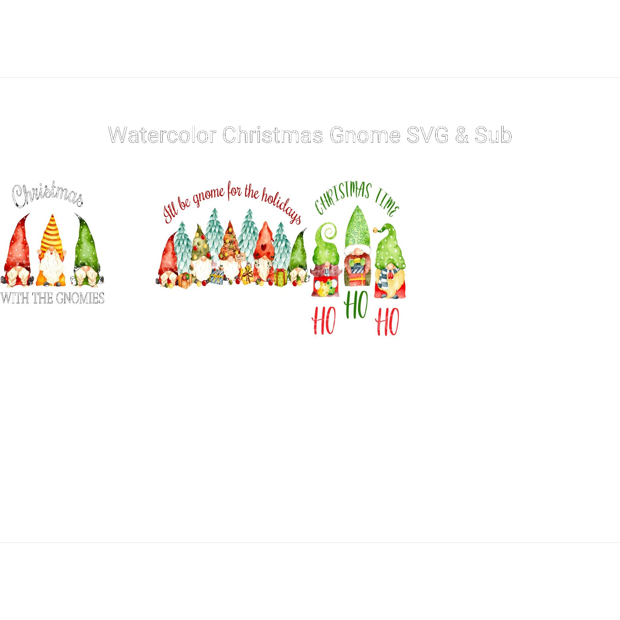 Watercolor Christmas Gnome SVG - CraftNest - Digital Crafting and Art