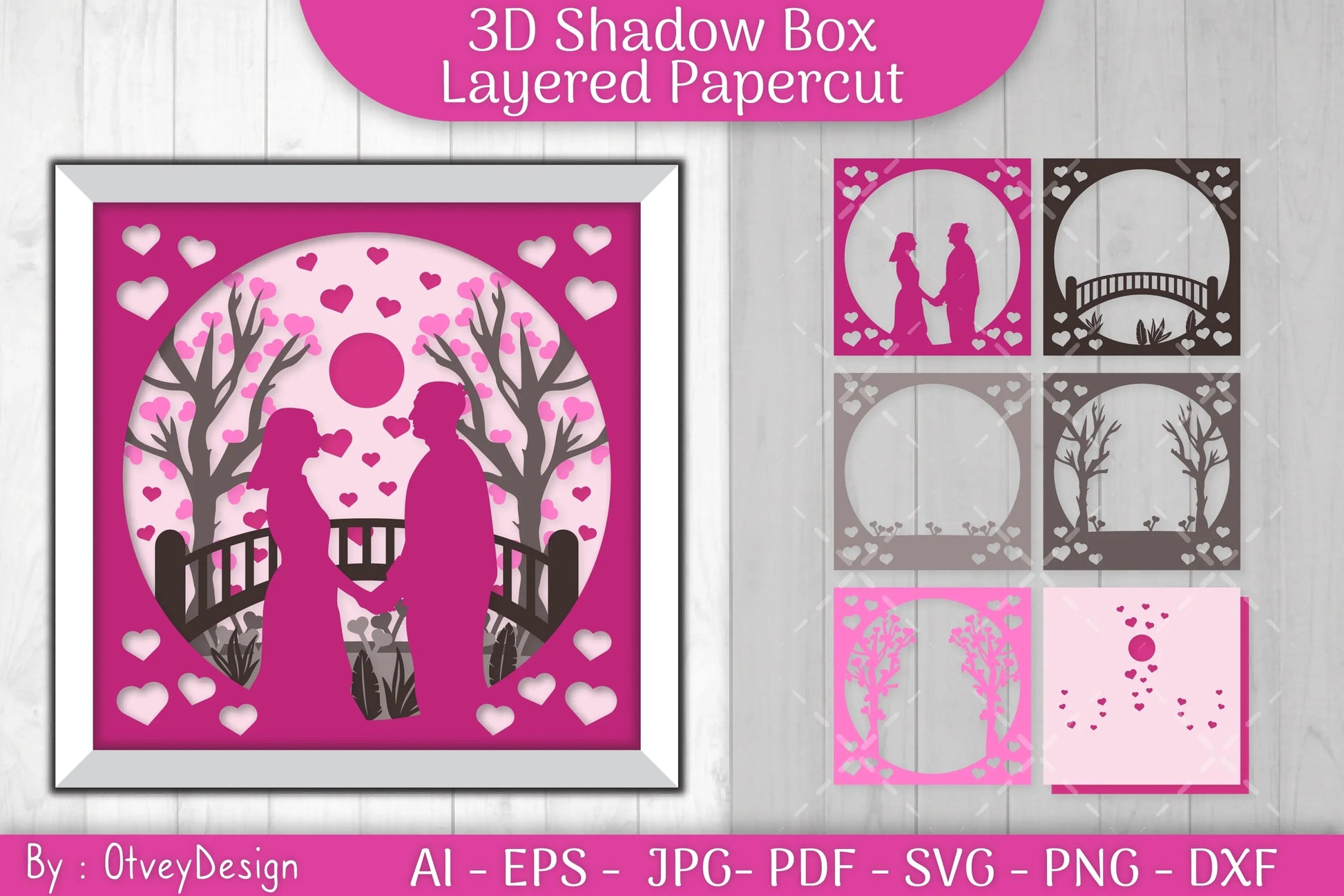 Valentine Gnome Shadow Box SVG Bundle - CraftNest - Digital Crafting and Art