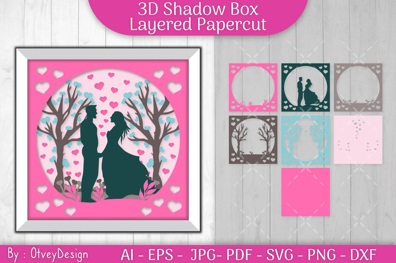 Valentine Gnome Shadow Box SVG Bundle - CraftNest - Digital Crafting and Art