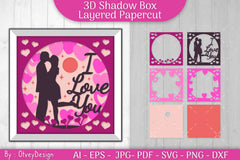 Valentine Gnome Shadow Box SVG Bundle - CraftNest - Digital Crafting and Art