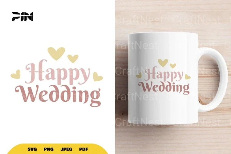 Happy Wedding SVG Bundle - CraftNest - Digital Crafting and Art