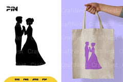 Wedding Couple Silhouette Clipart Bundle - CraftNest - Digital Crafting and Art
