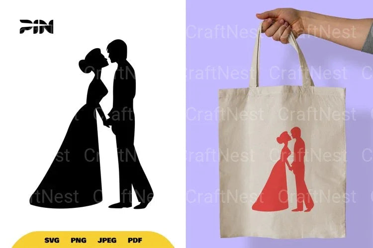 Wedding Couple Silhouette Clipart Bundle - CraftNest - Digital Crafting and Art