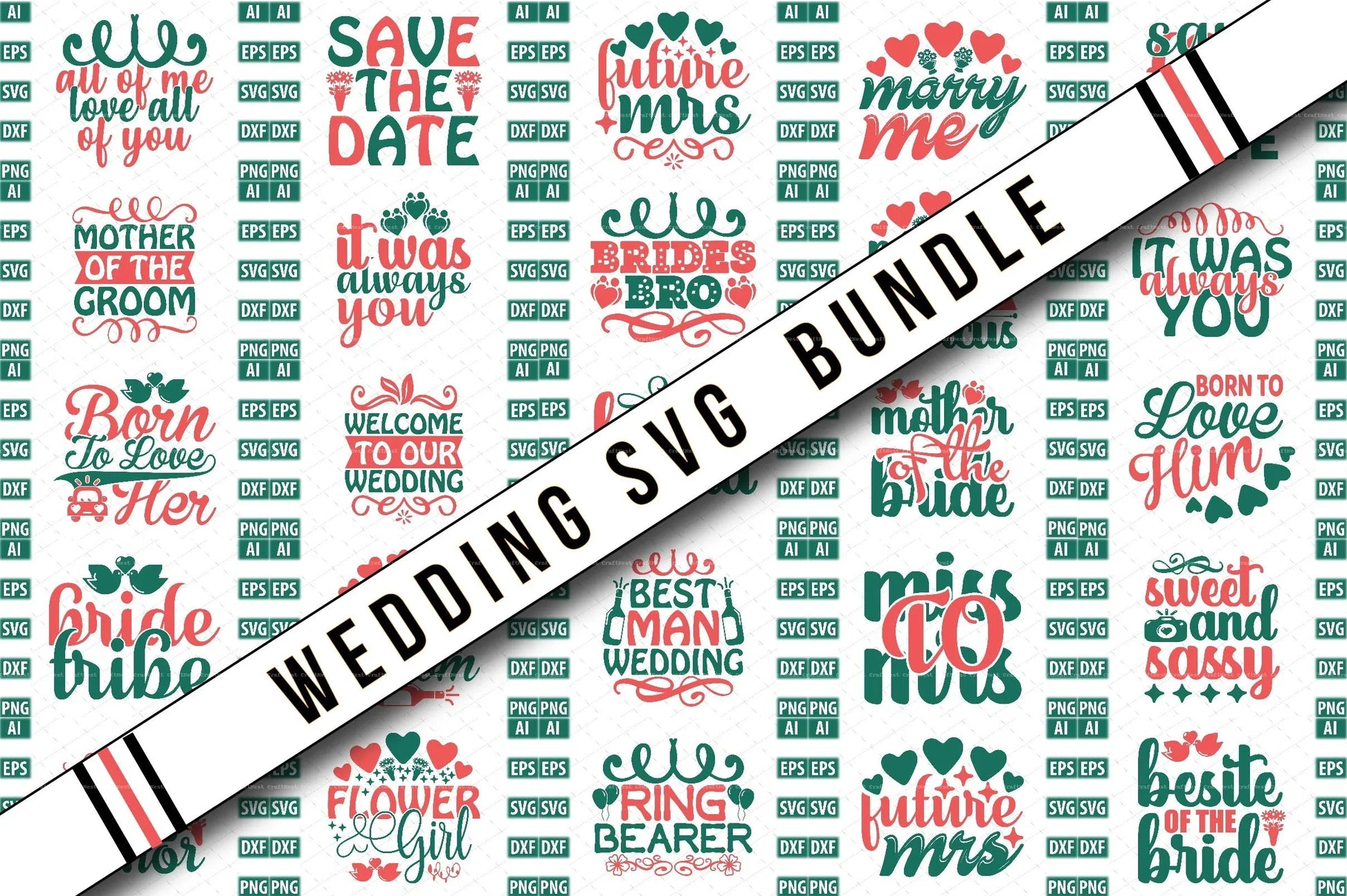 Wedding Design SVG Bundle 2 - CraftNest - Digital Crafting and Art