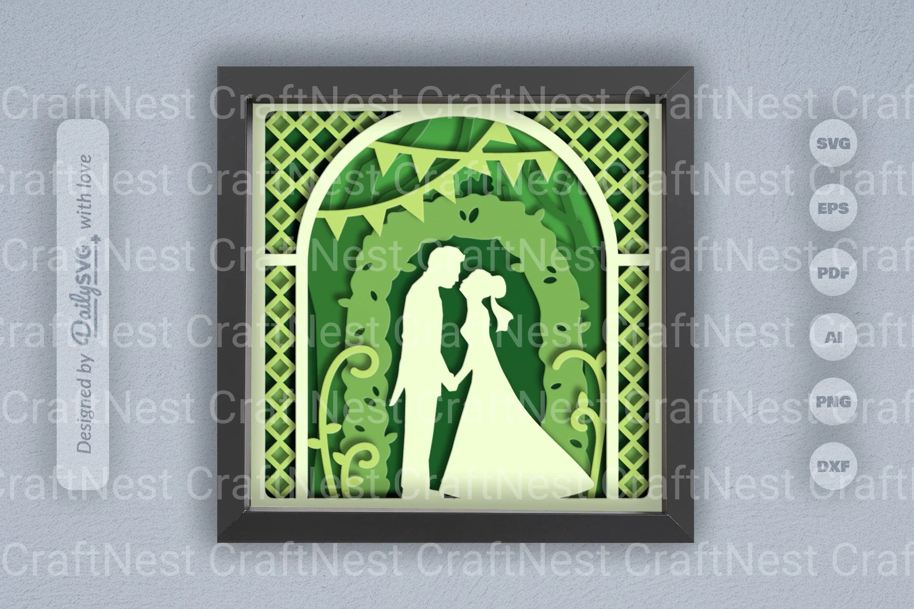 Romantic Nature Wedding Papercut SVG Bundle