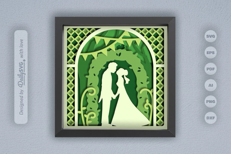 Romantic Nature Wedding Papercut SVG Bundle - CraftNest - Digital Crafting and Art