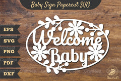 Welcome Baby Papercut SVG Bundle - CraftNest - Digital Crafting and Art