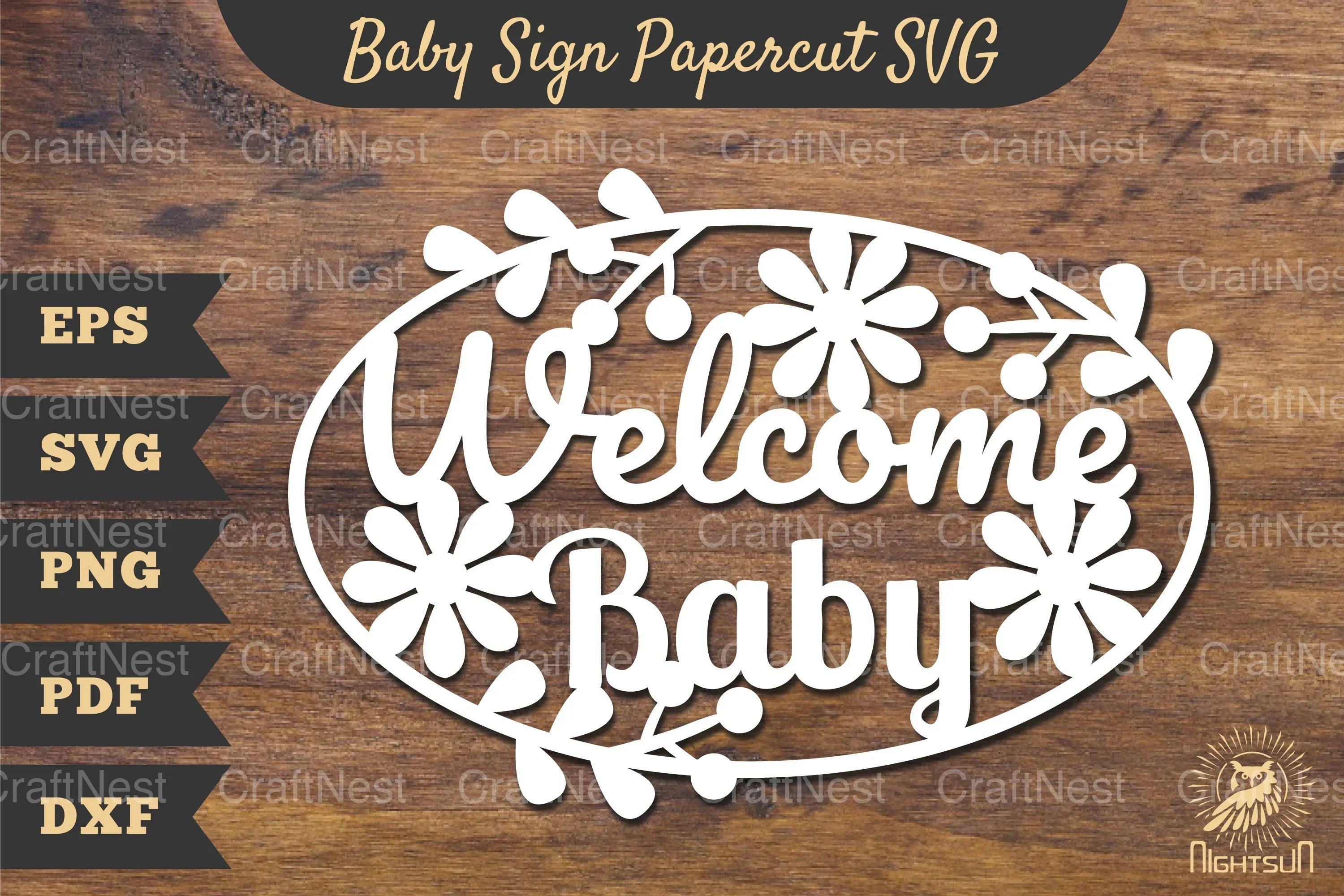 Welcome Baby Papercut SVG Bundle - CraftNest - Digital Crafting and Art