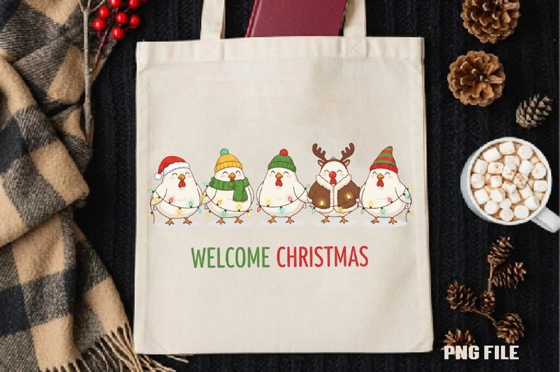 Welcome Christmas Chickens: Festive Farm Clipart Bundle - CraftNest - Digital Crafting and Art