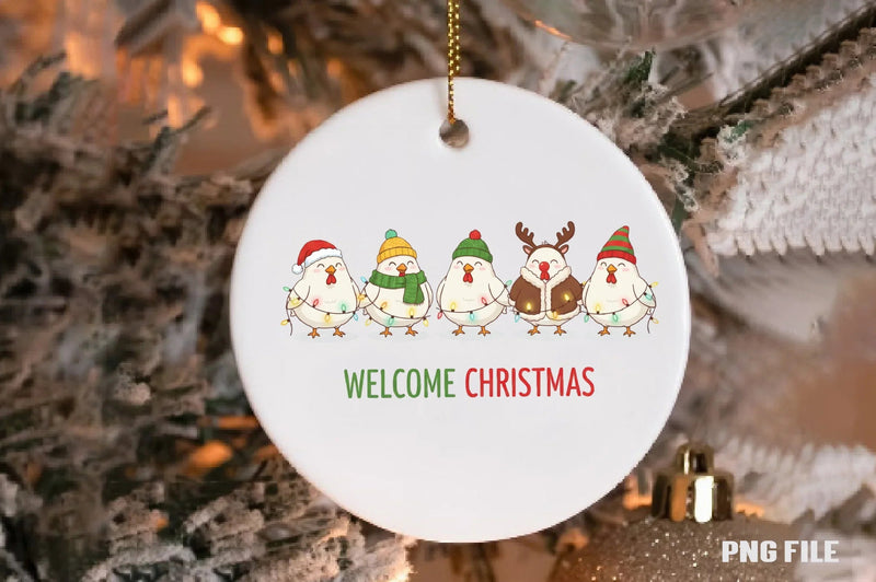 Welcome Christmas Chickens: Festive Farm Clipart Bundle - CraftNest - Digital Crafting and Art
