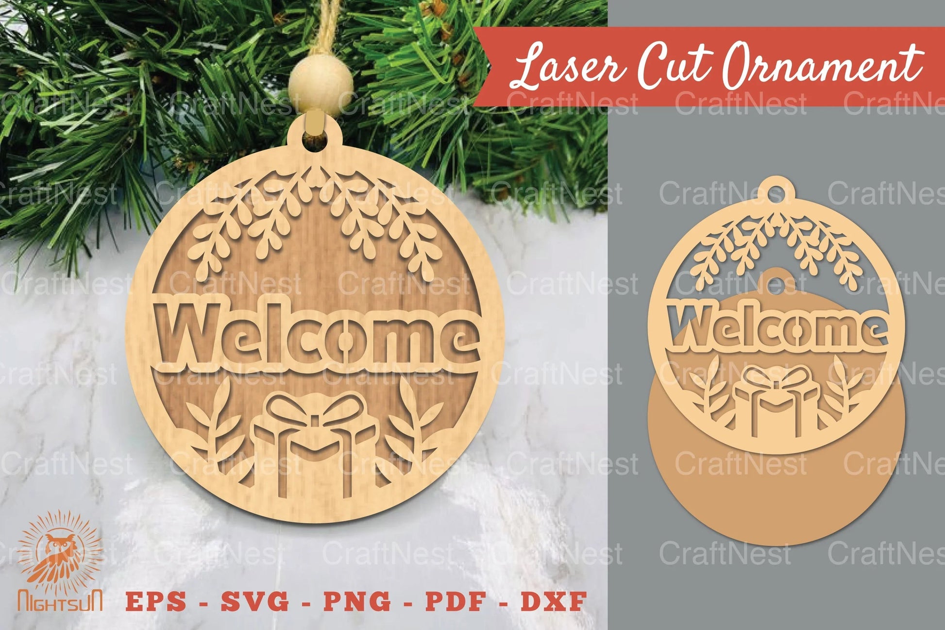 Welcome Christmas Laser Cut Ornament SVG Bundle - CraftNest - Digital Crafting and Art